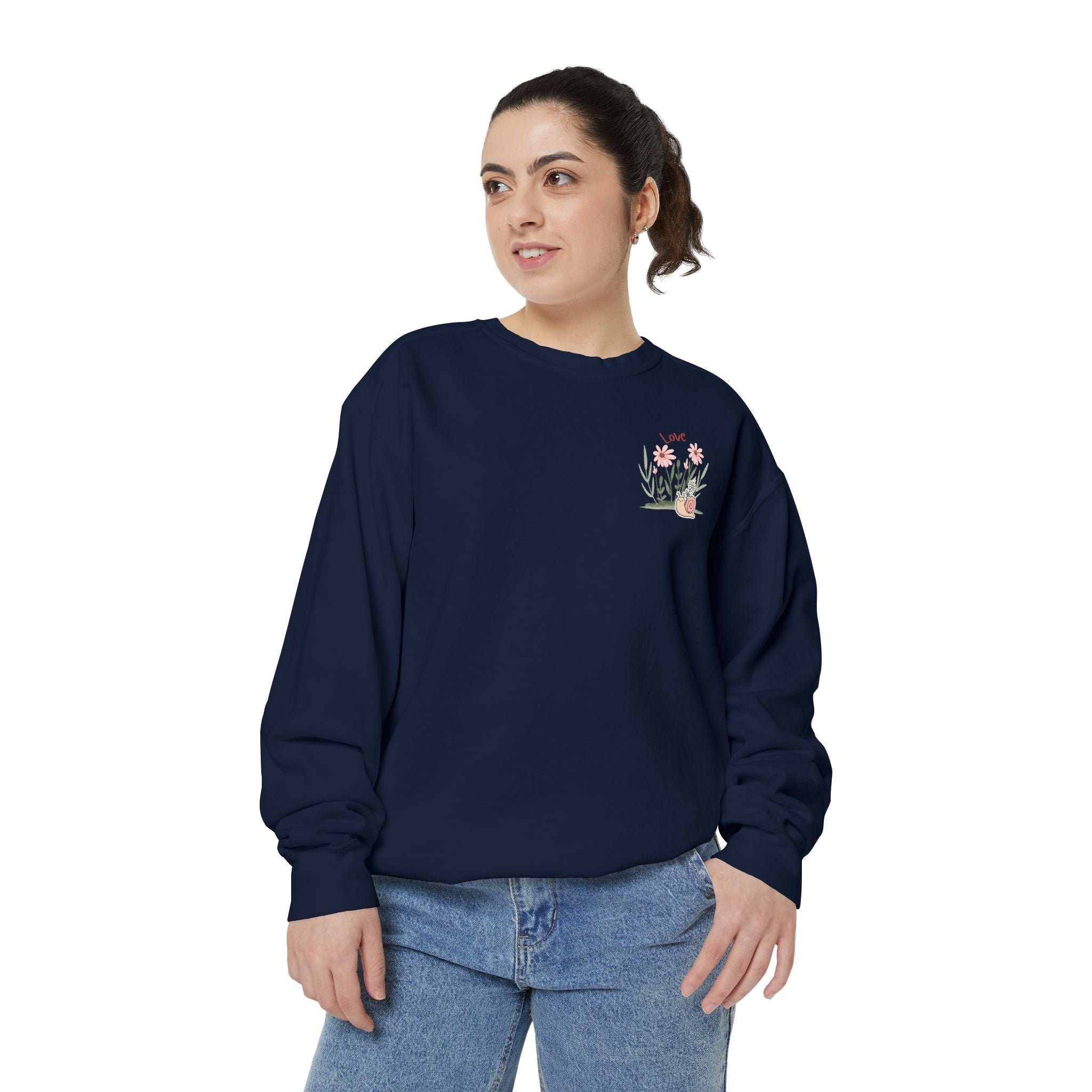 Retro Adult Female Crew Neck Sweatshirt:  All You Need is Love