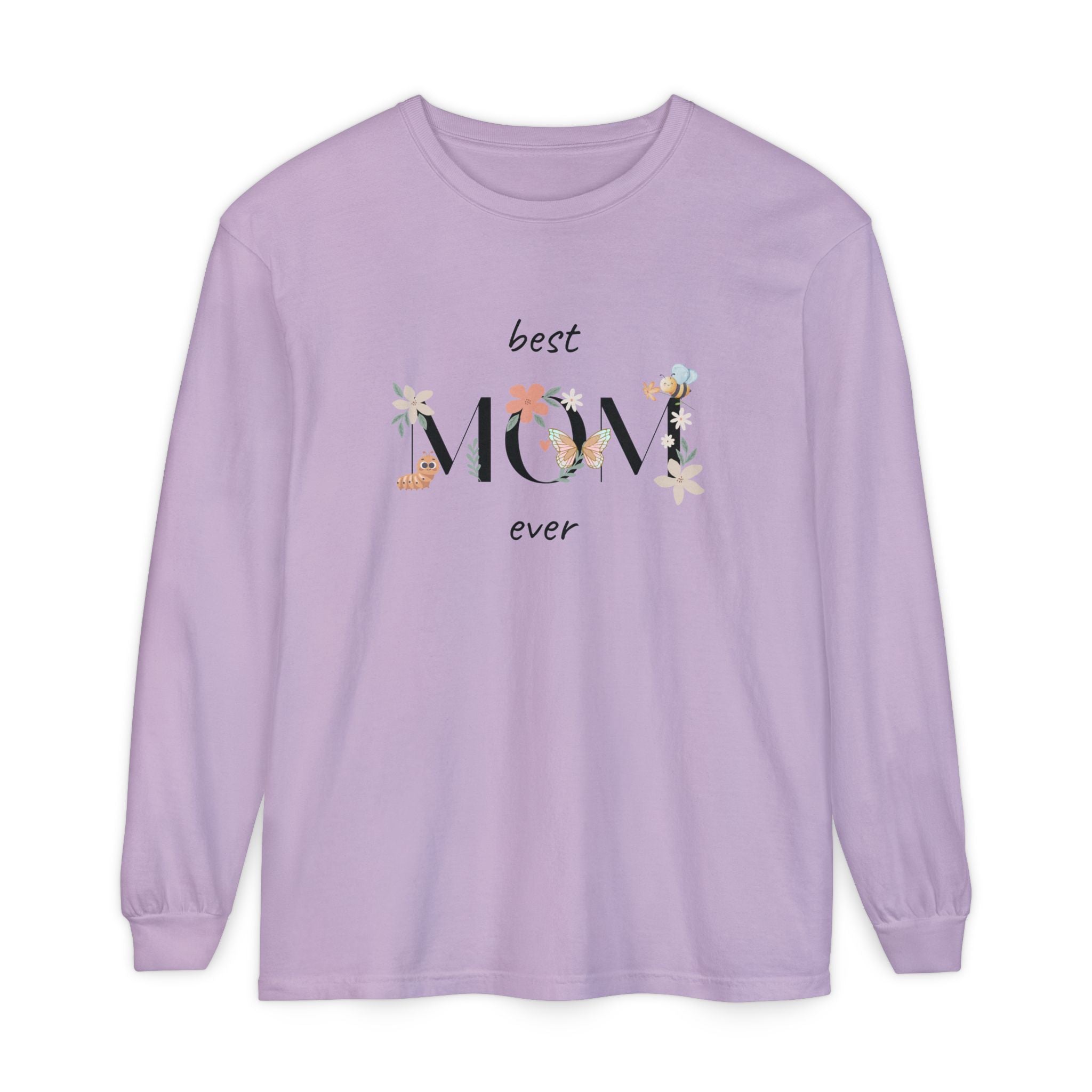 Adult Female Long Sleeve Floral Tee Best Mom Ever
