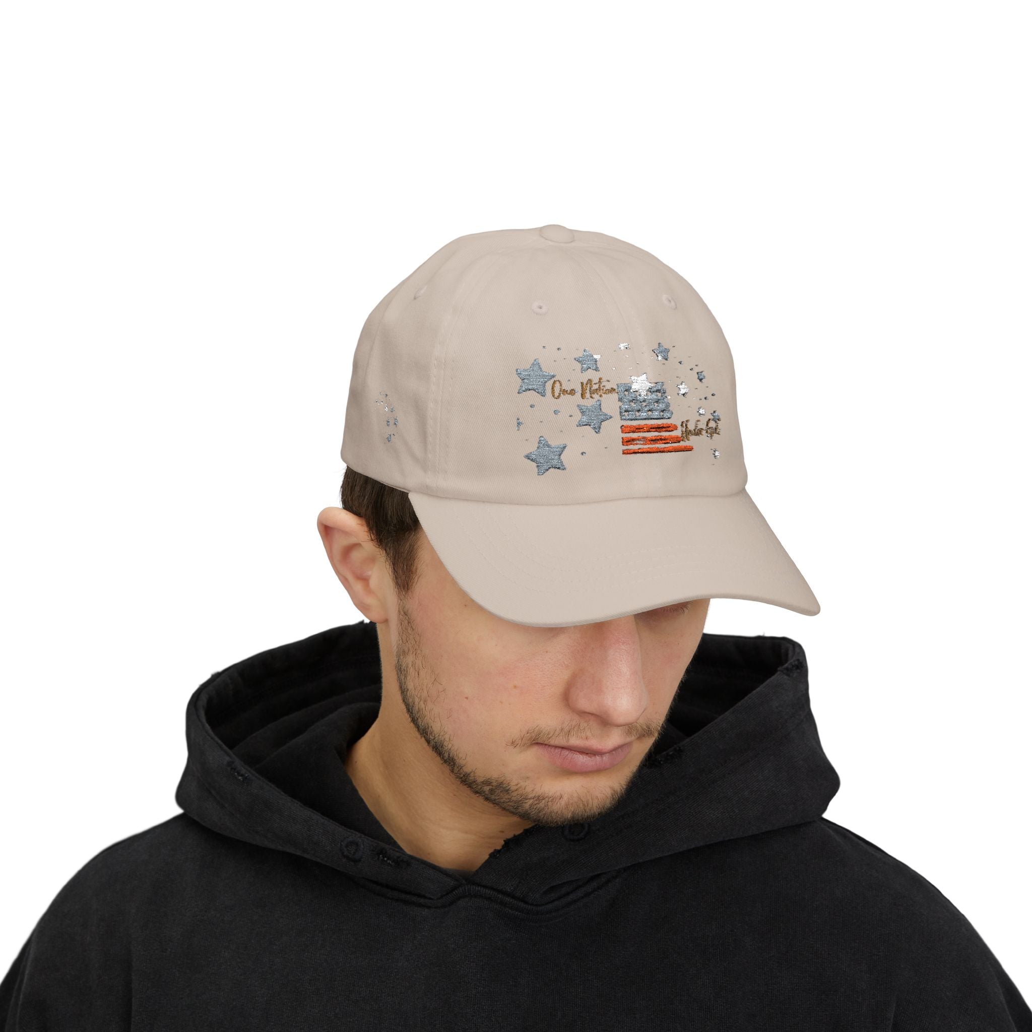 One Nation Under God | Embroidered Stars & Flag Dad Cap