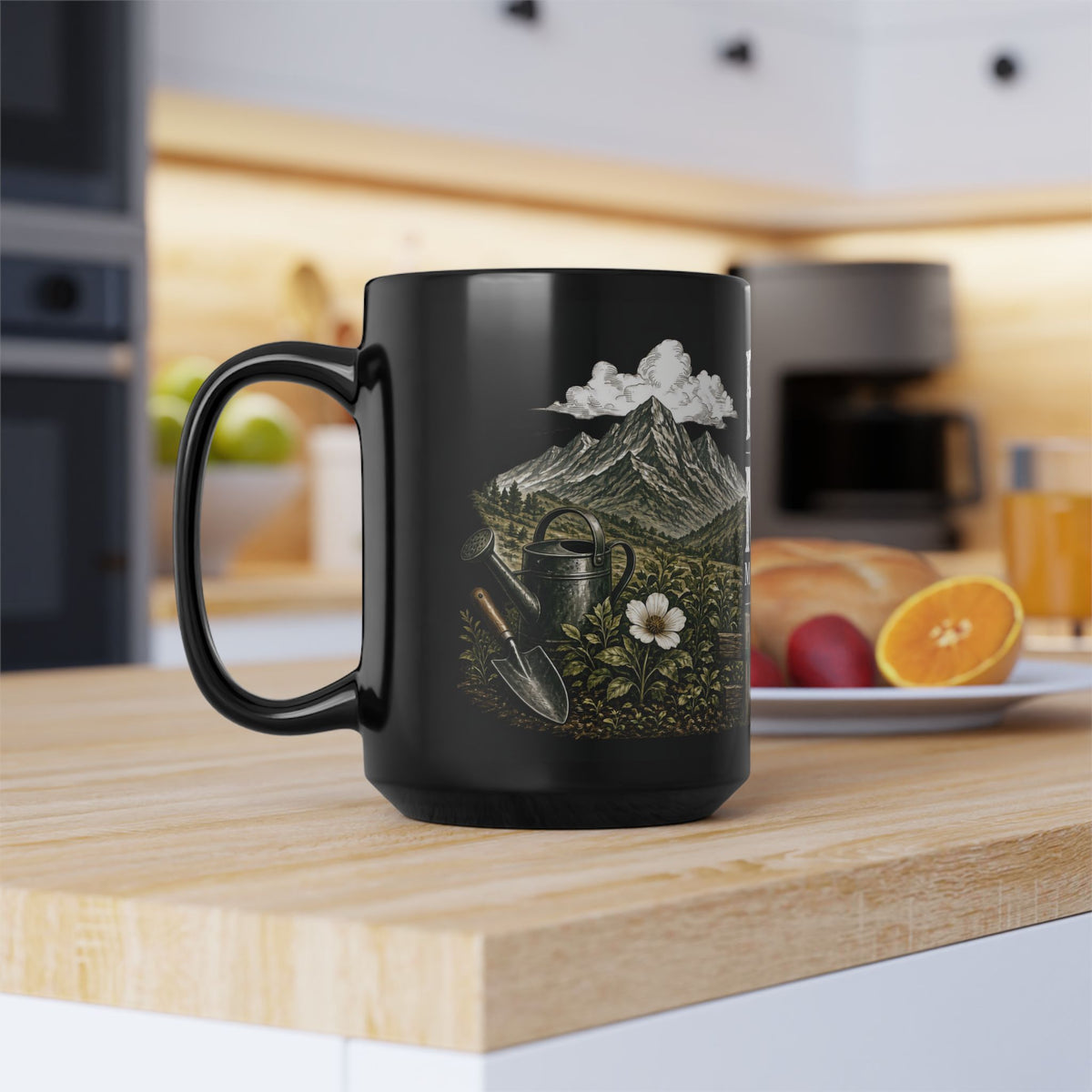 Faith Can Move Mountains | Black Ceramic Mug, 15oz