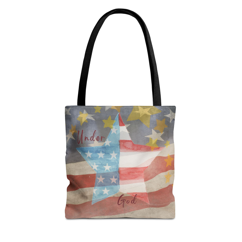 Under God | Watercolor Stars and Stripes Tote Bag 3 Sizes