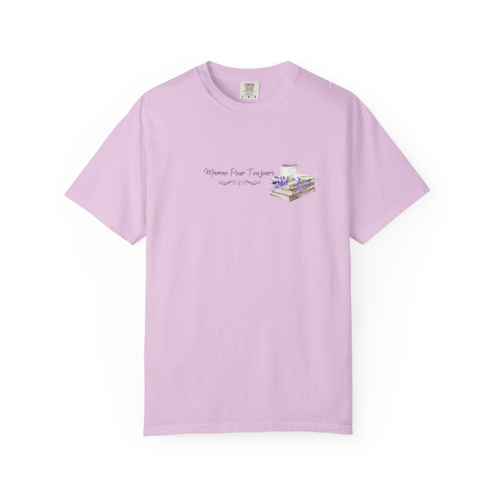Maman Pour Toujours | French Mom Forever Books & Coffee T-Shirt – Adult Female Mother's Day Gift