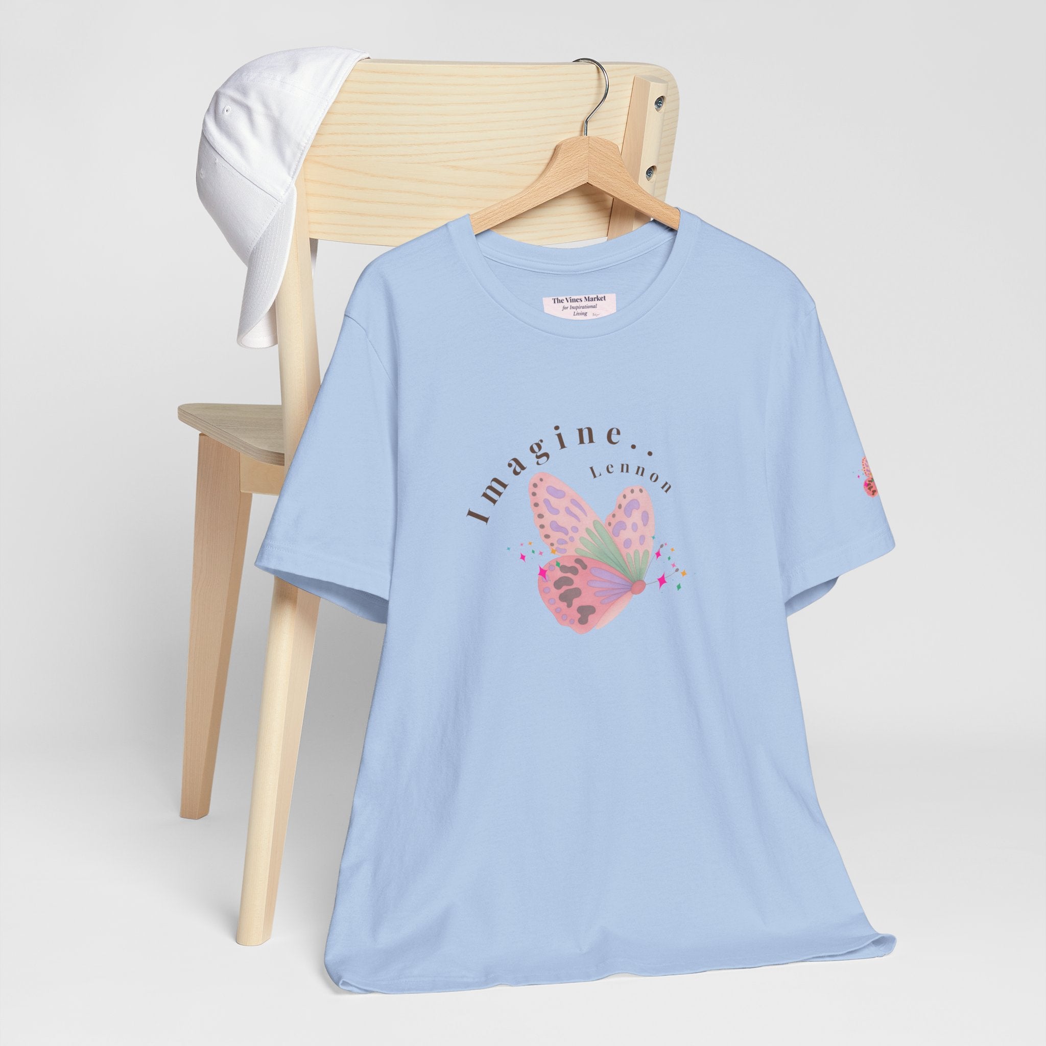 Peace and Love Imagine Tee | John Lennon 70's Butterfly Graphic T-Shirt
