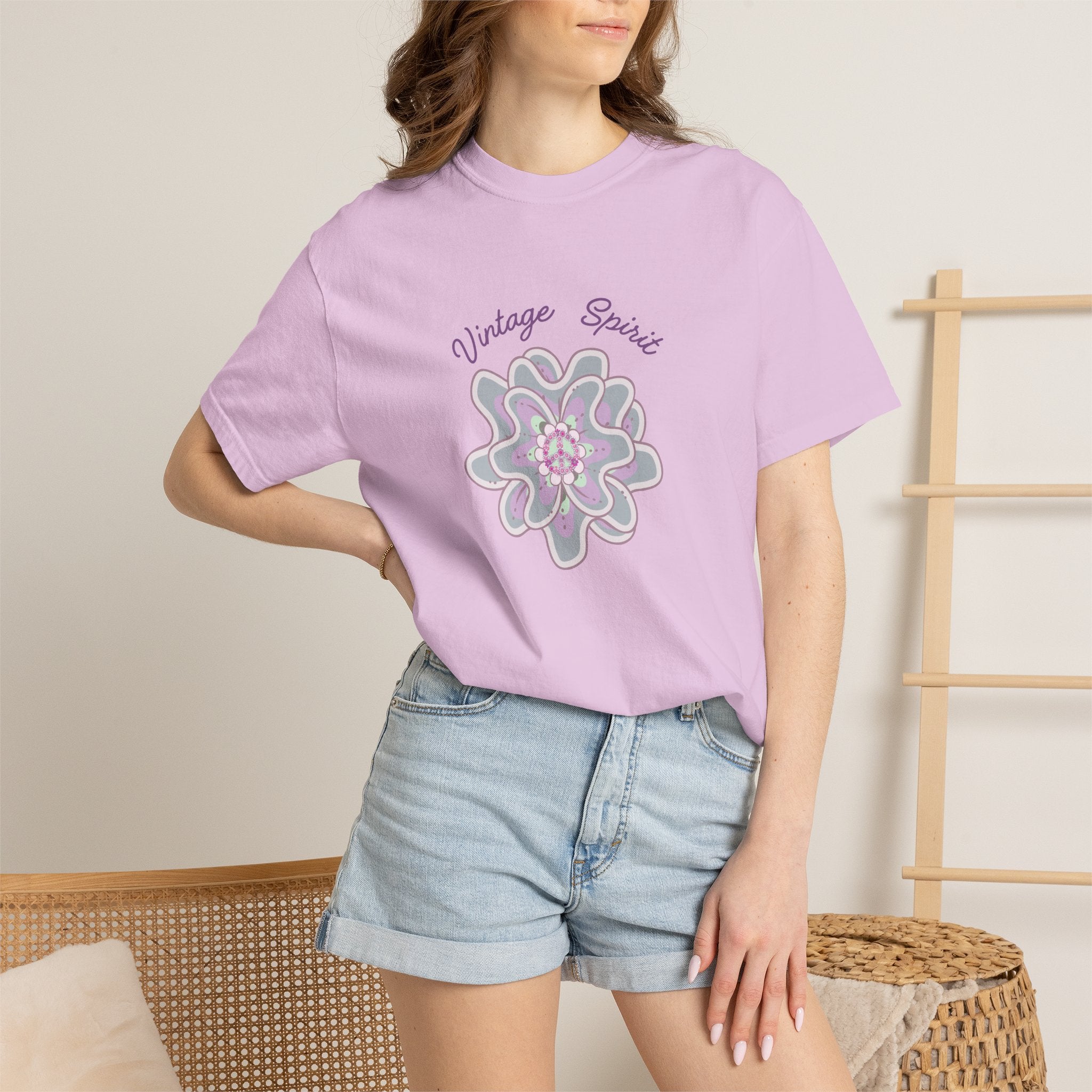 Peace and Love Vintage Spirit Floral T-Shirt -- For Her