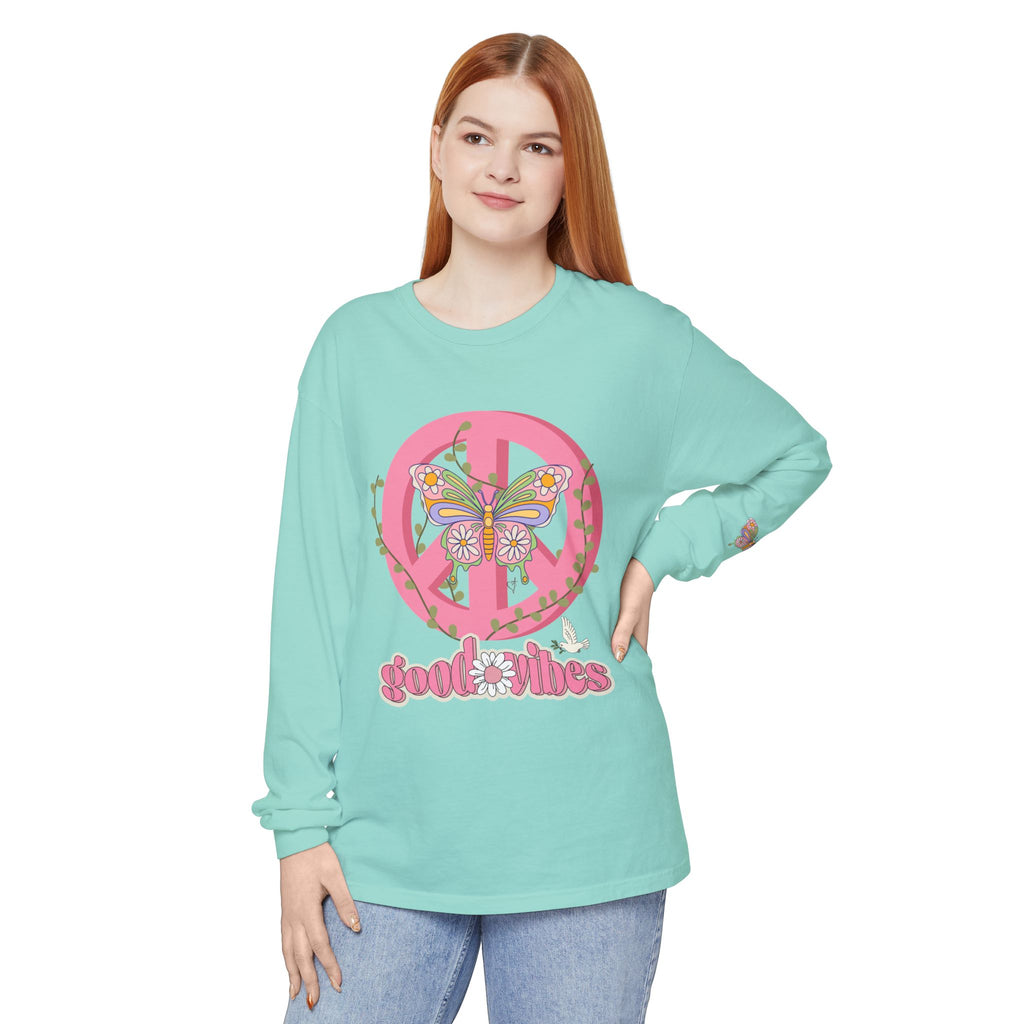 Good Vibes Peace and Love Soft Long Sleeve T-Shirt for Her