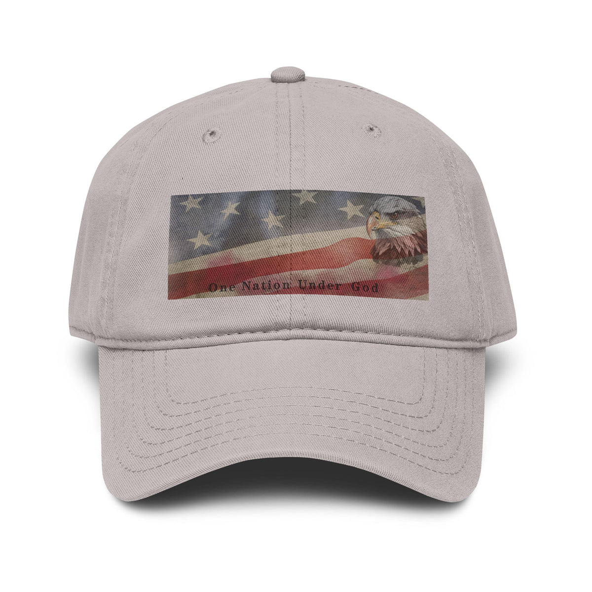 One Nation Under God | Guy's Eagle & Flag Baseball Cap: Garment Washed
