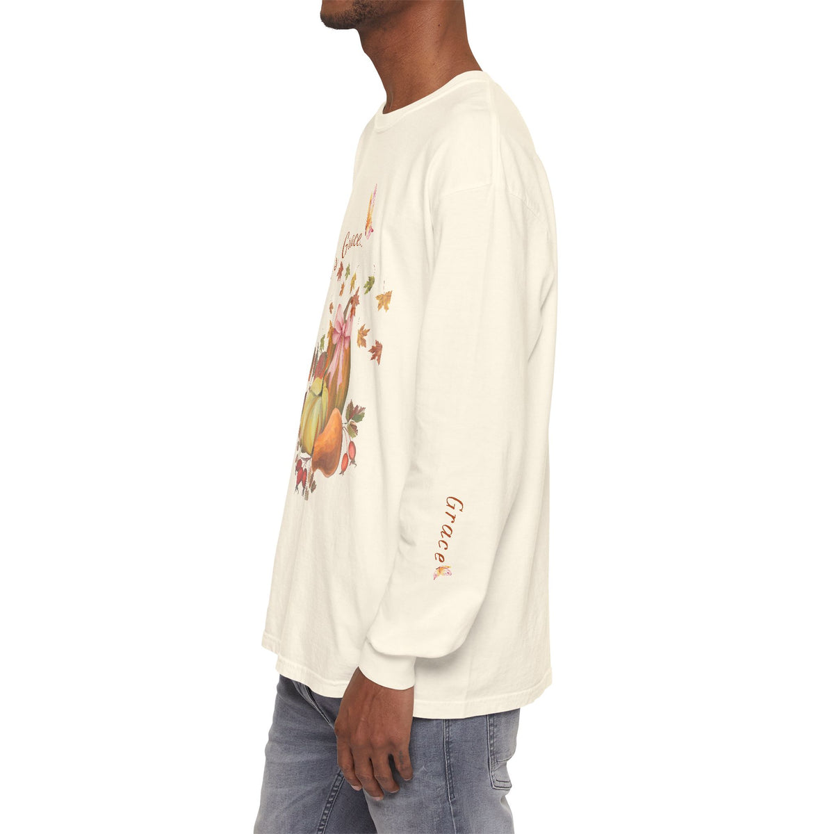 Fall’s Grace | Women’s Pumpkin Long-Sleeve Tee