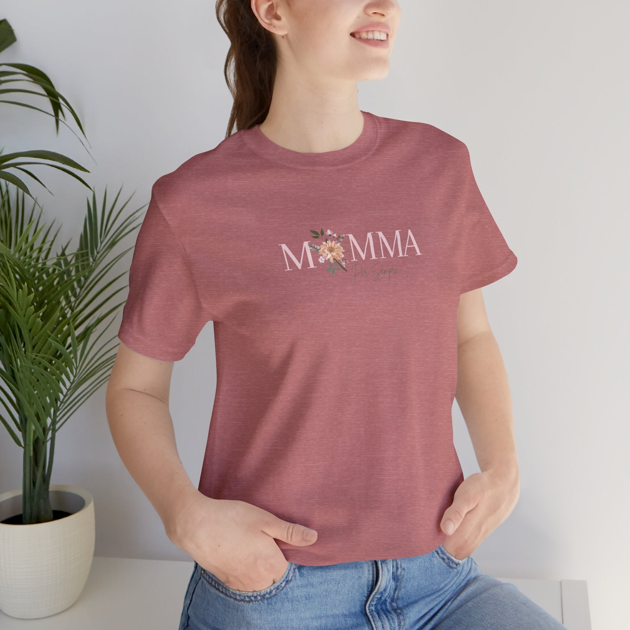 Mamma Per Sempre | Italian "Mom Forever" T-Shirt – Adult Female Floral Mother's Day Gift