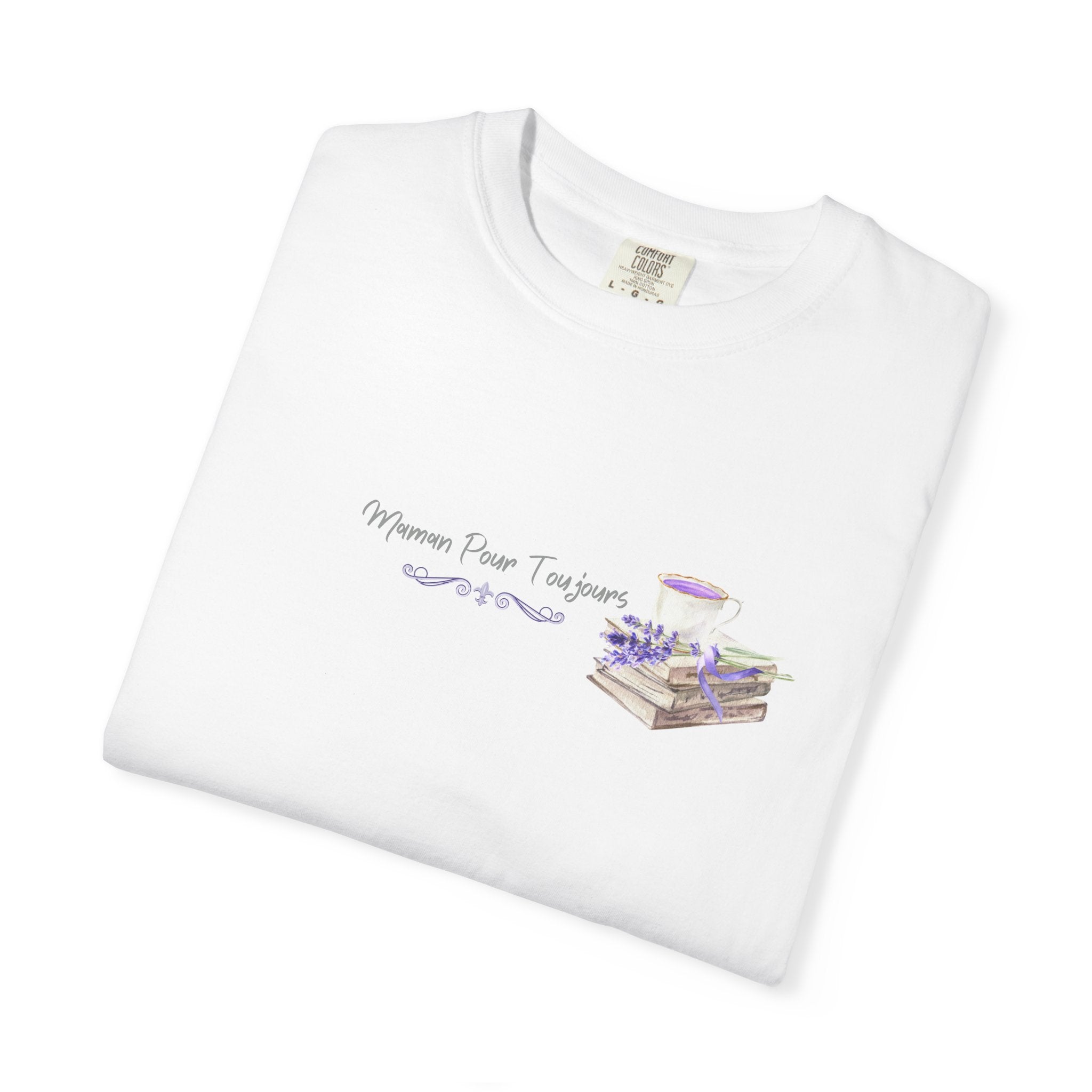 Maman Pour Toujours | French Mom Forever Books & Coffee T-Shirt – Adult Female Mother's Day Gift