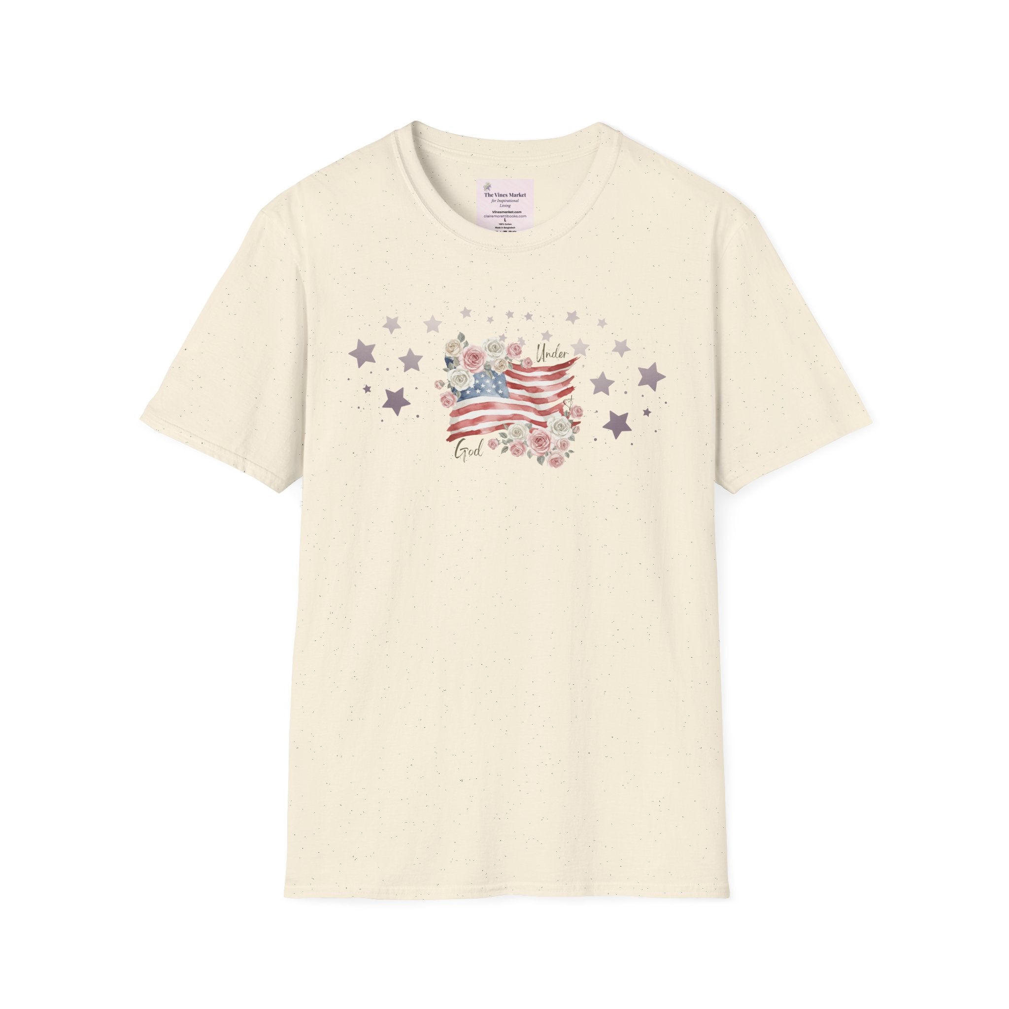 Under God | Watercolor Flag & Roses Women’s Tee