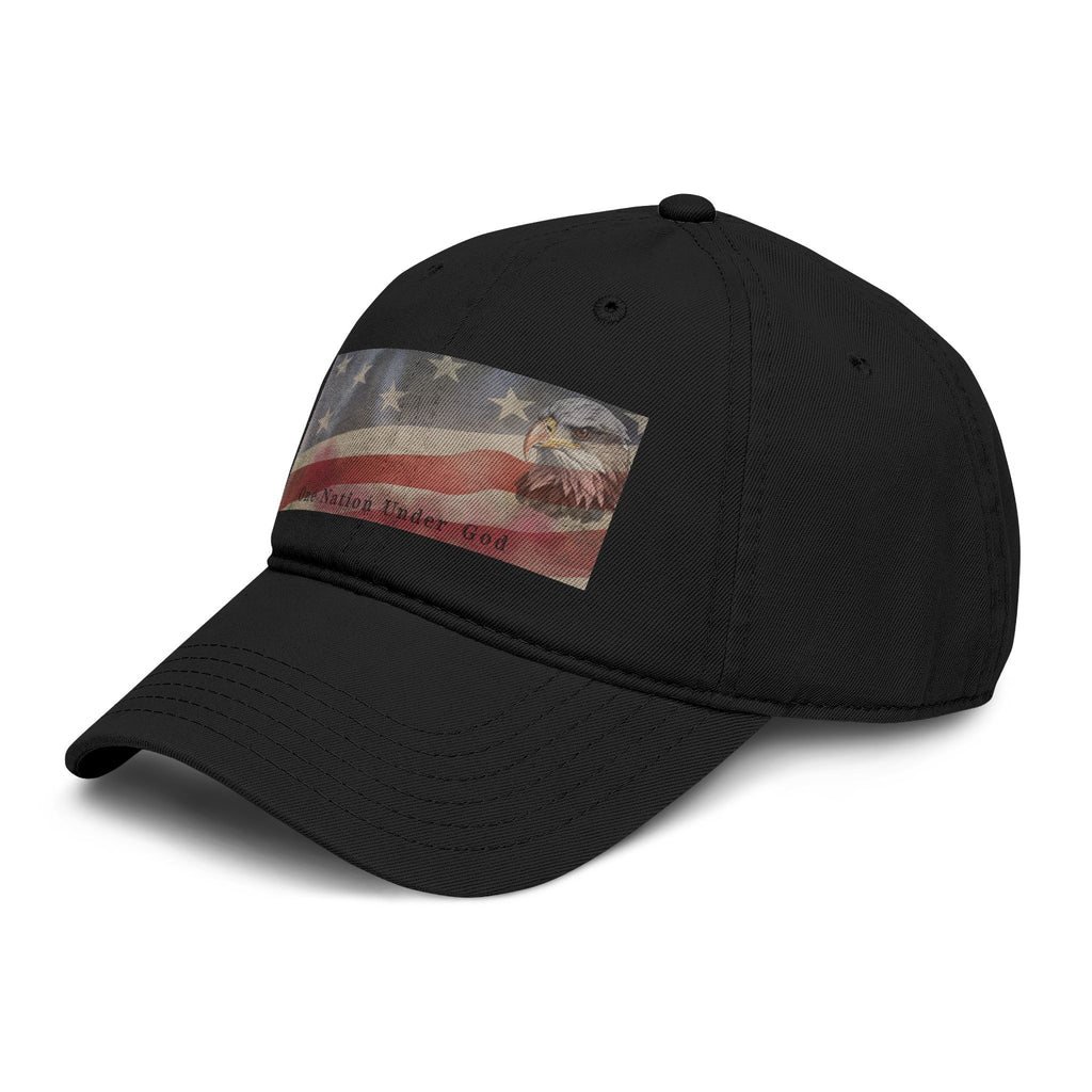 One Nation Under God | Guy's Eagle & Flag Baseball Cap: Garment Washed