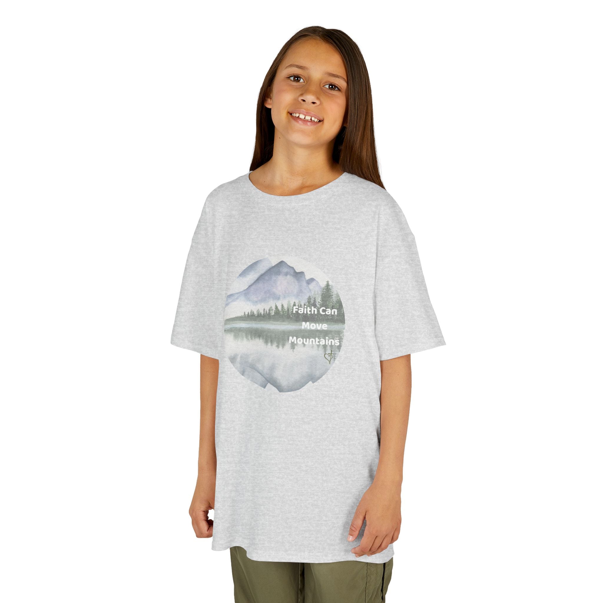 Faith Can Move Mountains:  Unisex US cotton Kids Tee