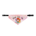 Peace Love Joy Pink Clip-On Pet Bandana — Tie-Dye Flower & Peace Sign Pink Collar Accessory