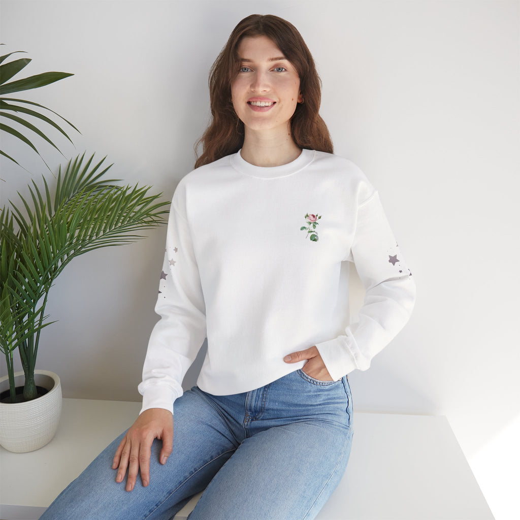 Under God | Watercolor Flag & Roses Women's Crewneck Sweatshirt
