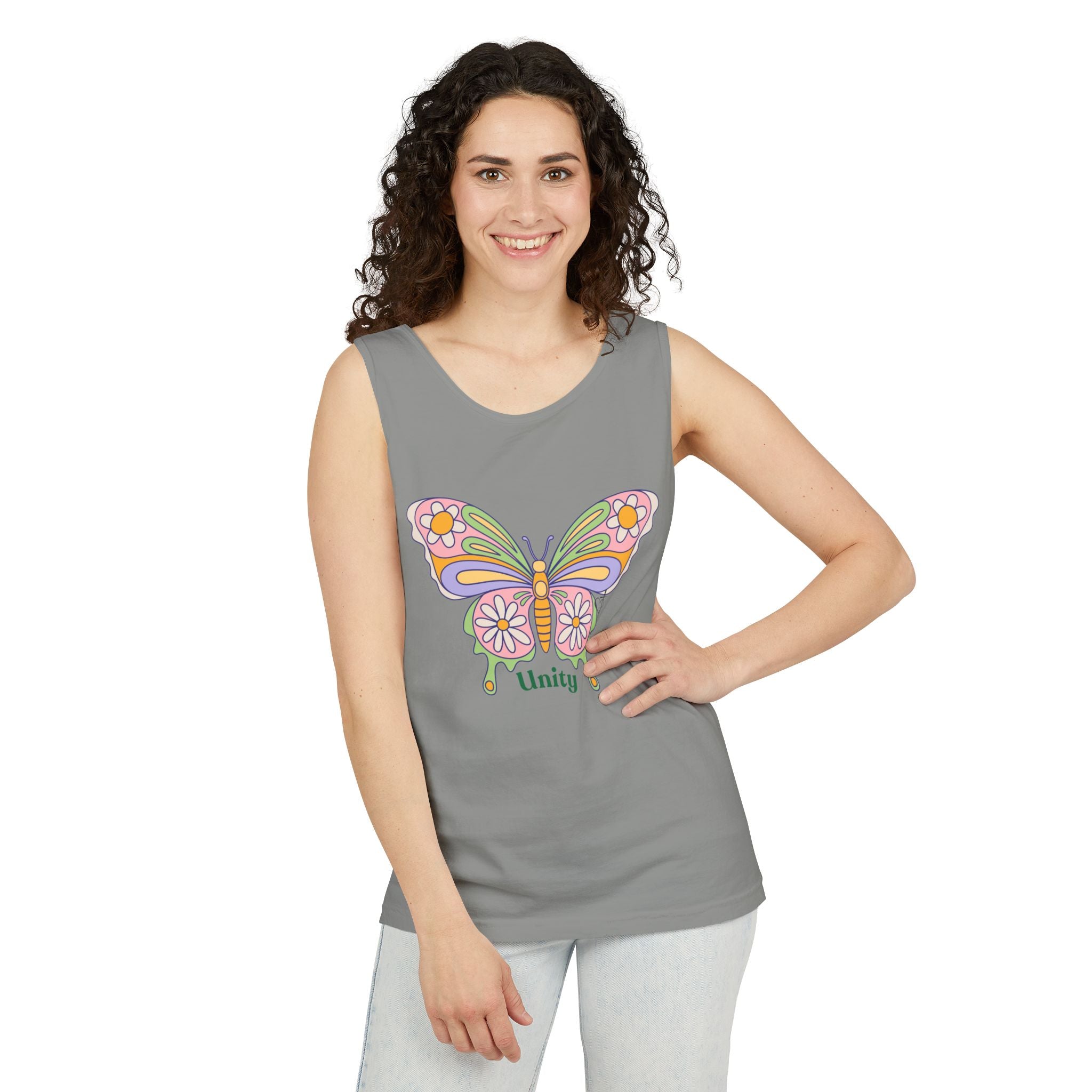 Soft Garment-Dyed Tank Top for Her:  Unity Heals