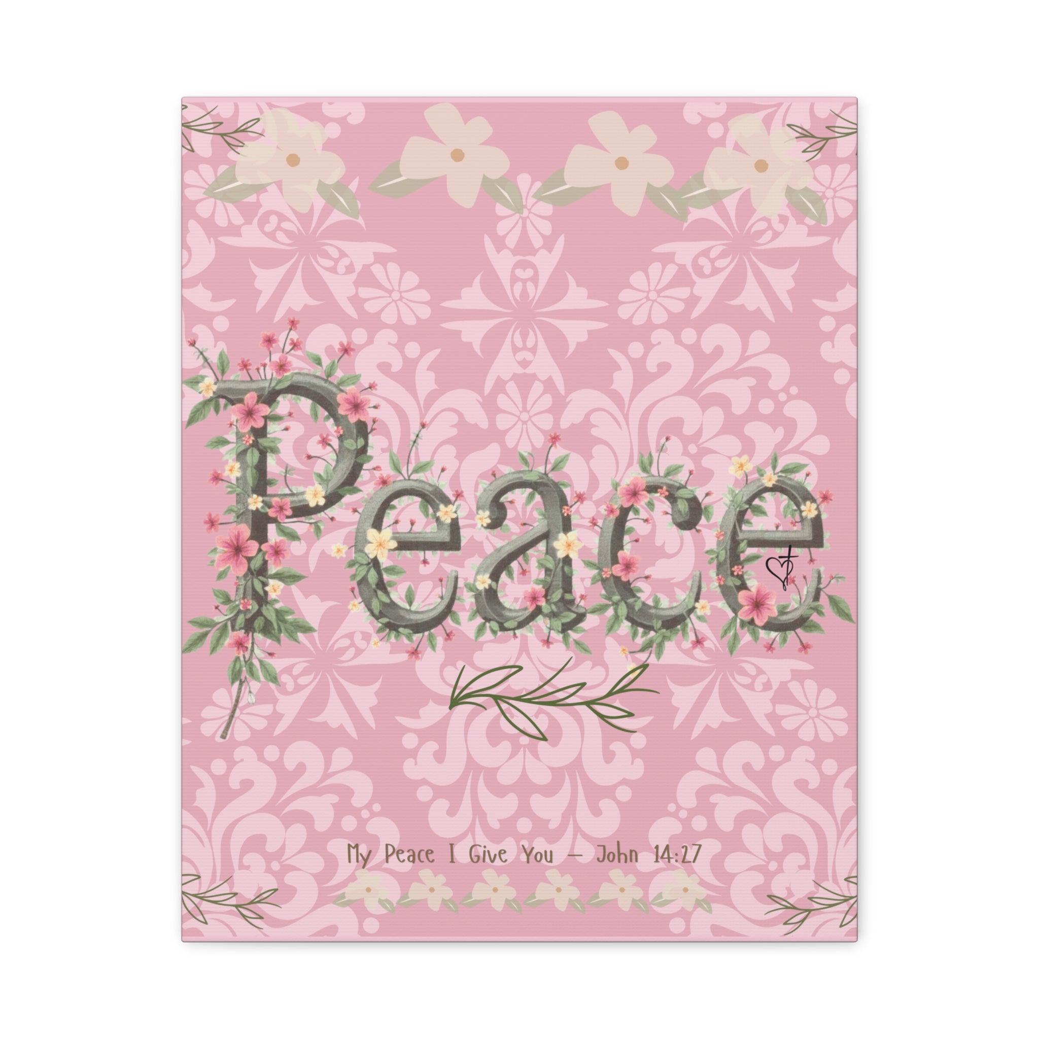 Peace and Love Canvas Art "Peace" Damask