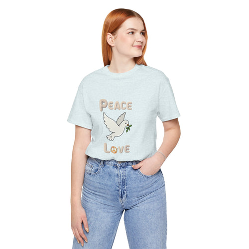 Adult Female Relaxed Comfort Tee:  Peace and Love