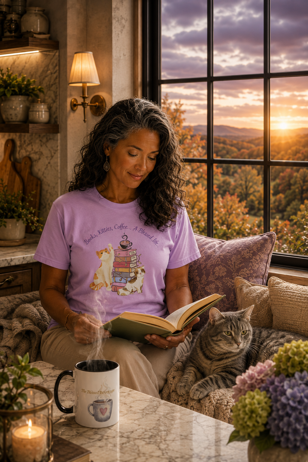 Books, Kitties & Coffee | Women’s Relaxed Tee