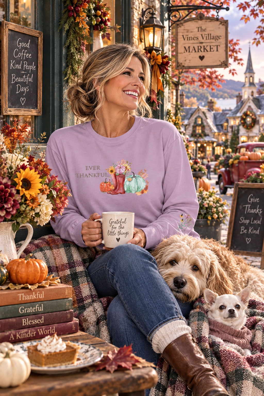 Ever Thankful: Women's Thanksgiving Long Sleeve Tee