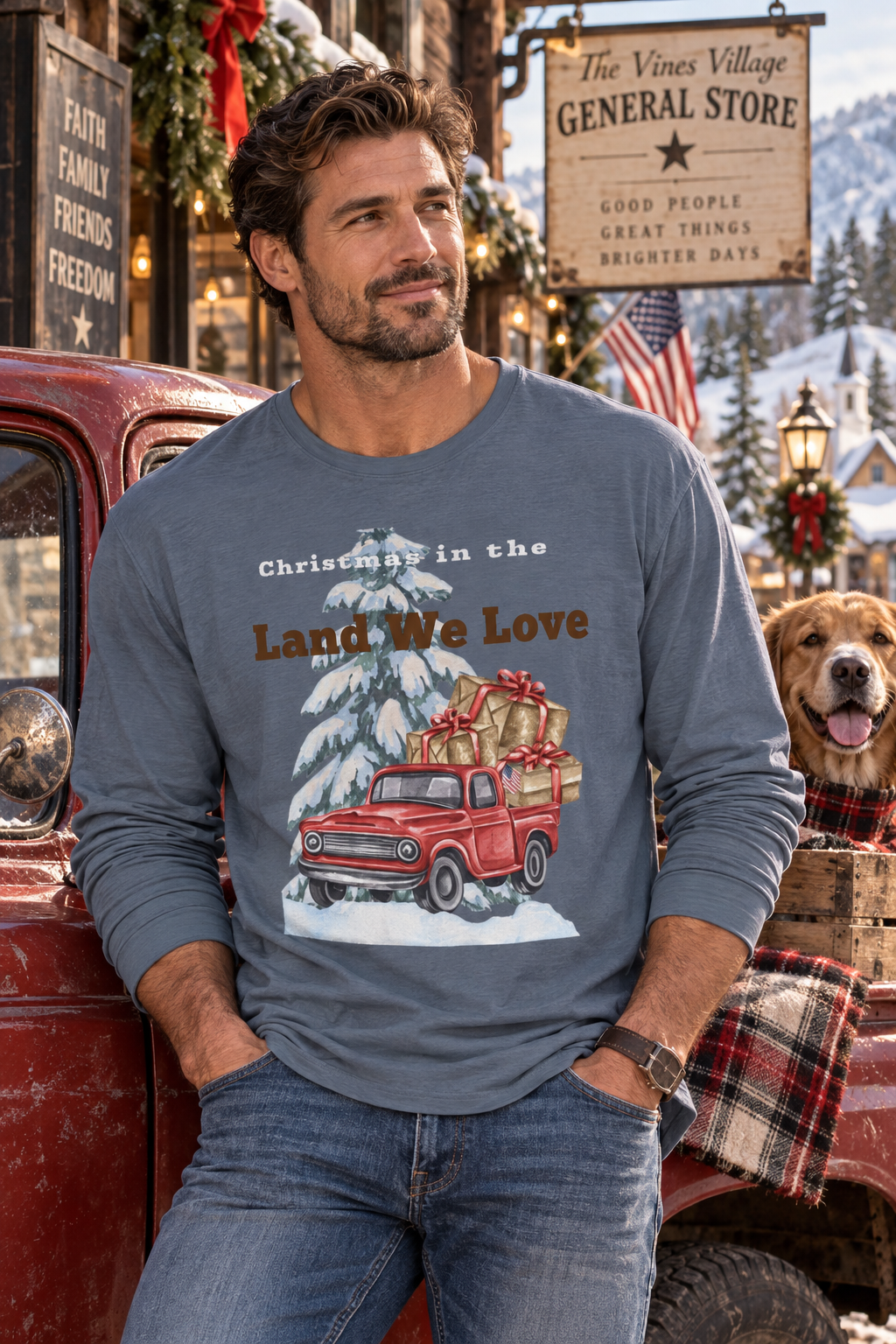 Christmas in the Land We Love Men's Long Sleeve Tee