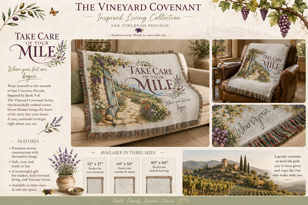 The Vineyard Covenant: Sarah’s Song — Woven Throw Blanket
