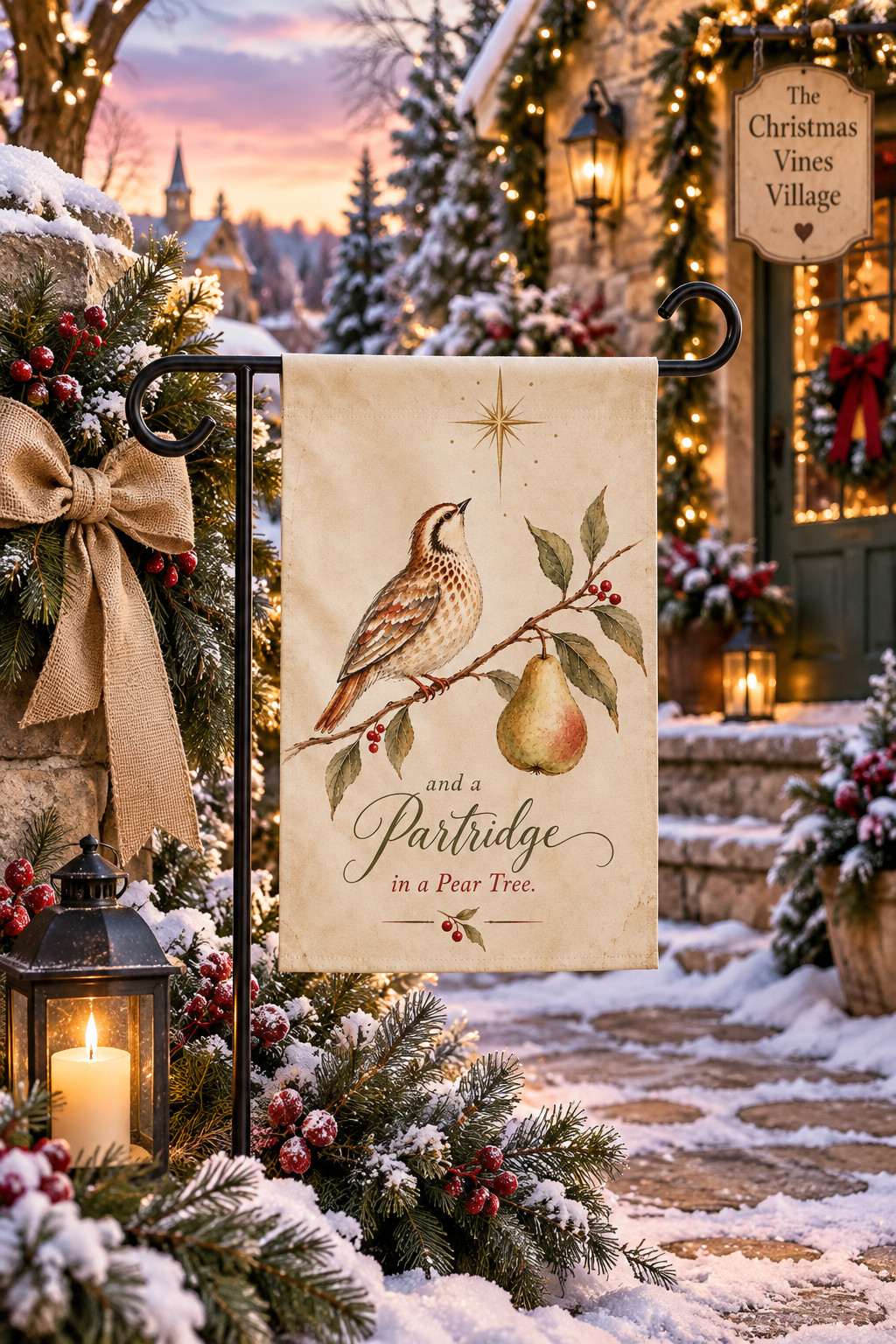 And a Partridge in a Pear Tree | Christmas Garden Flag