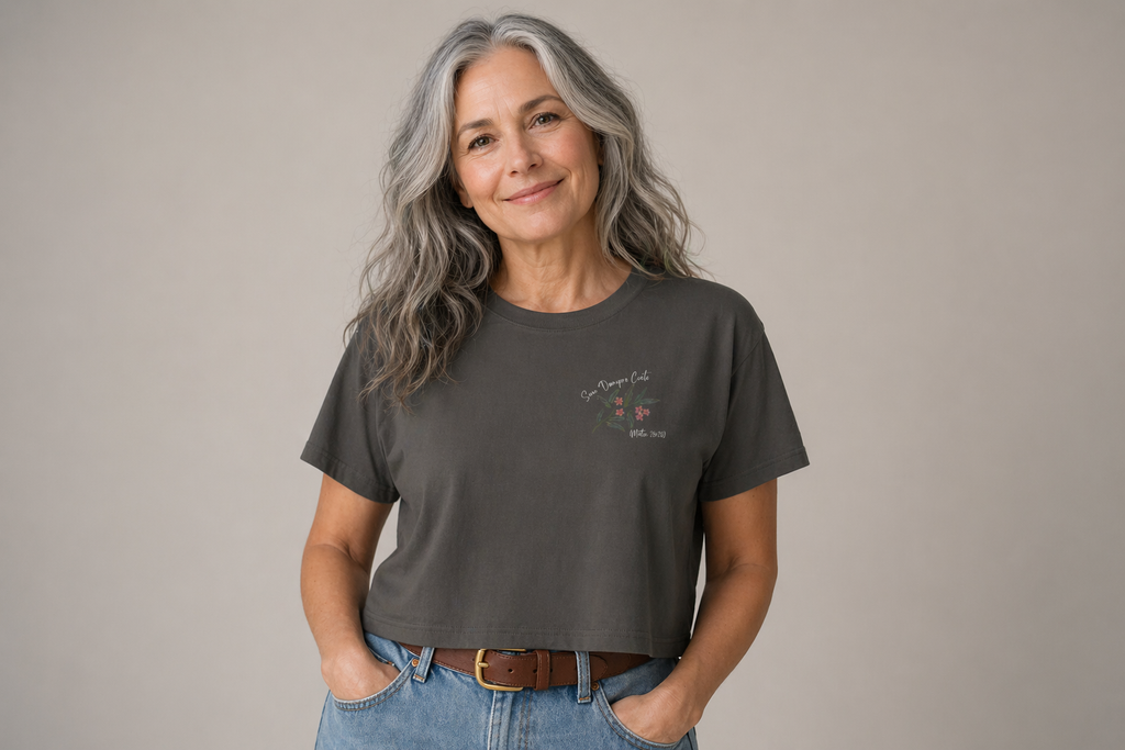 I Am With You Always" Multilingual Cropped Tee Adult Female