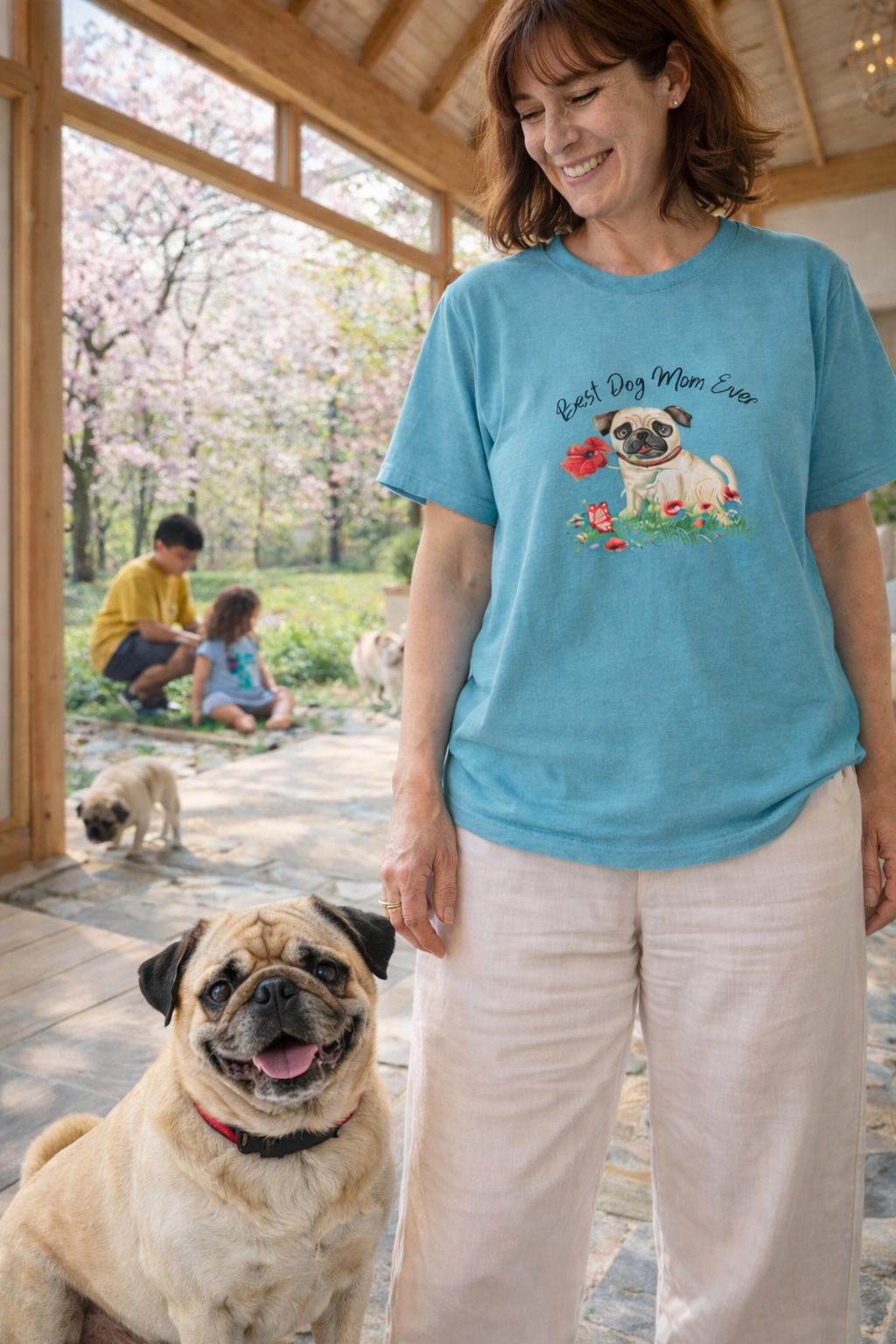 Best Dog Mom Ever Pug T-Shirt – Cute Dog Lover Gift Adult Female