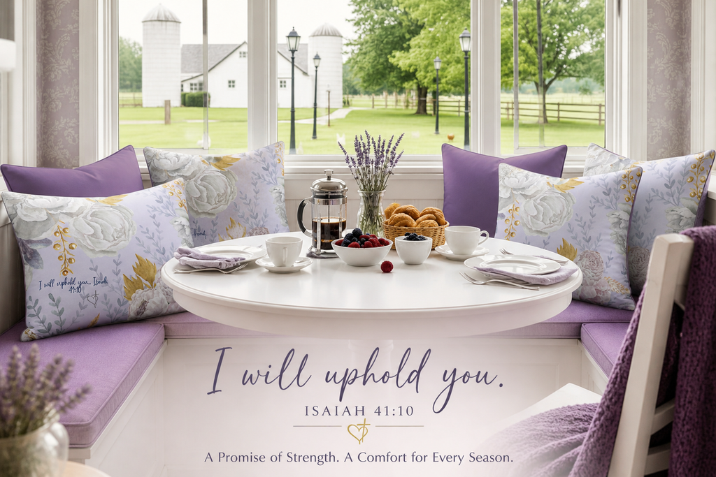 I'll Uphold You Floral Decorative Pillow – Gentle Reminder of Grace