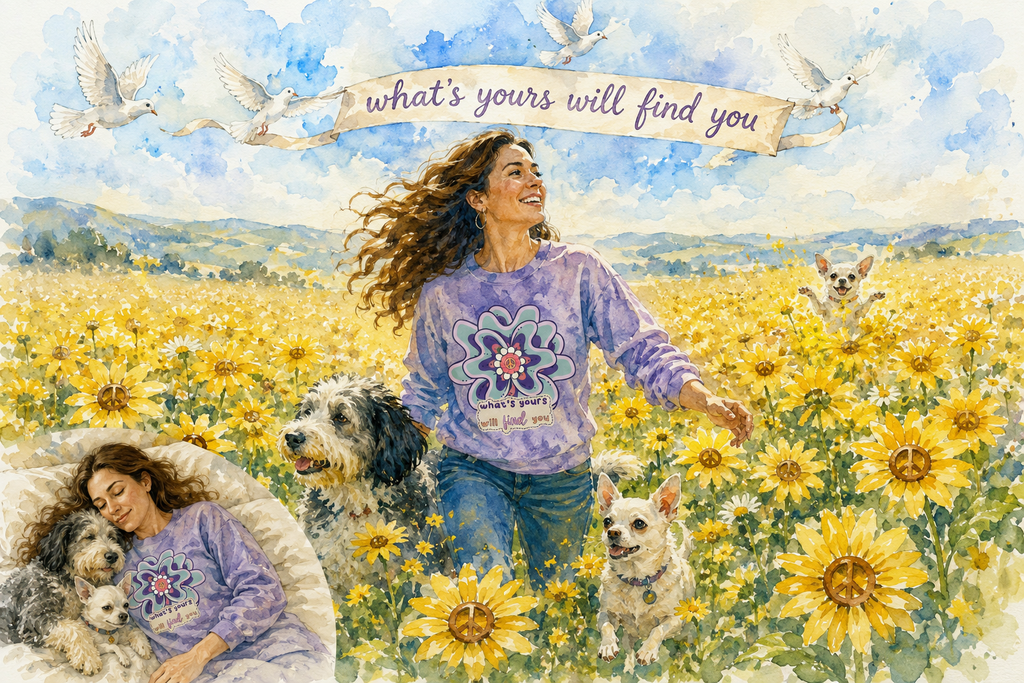 Tie-Dye Flower Crewneck Sweatshirt - Inspiring Her 70's Peace and Love