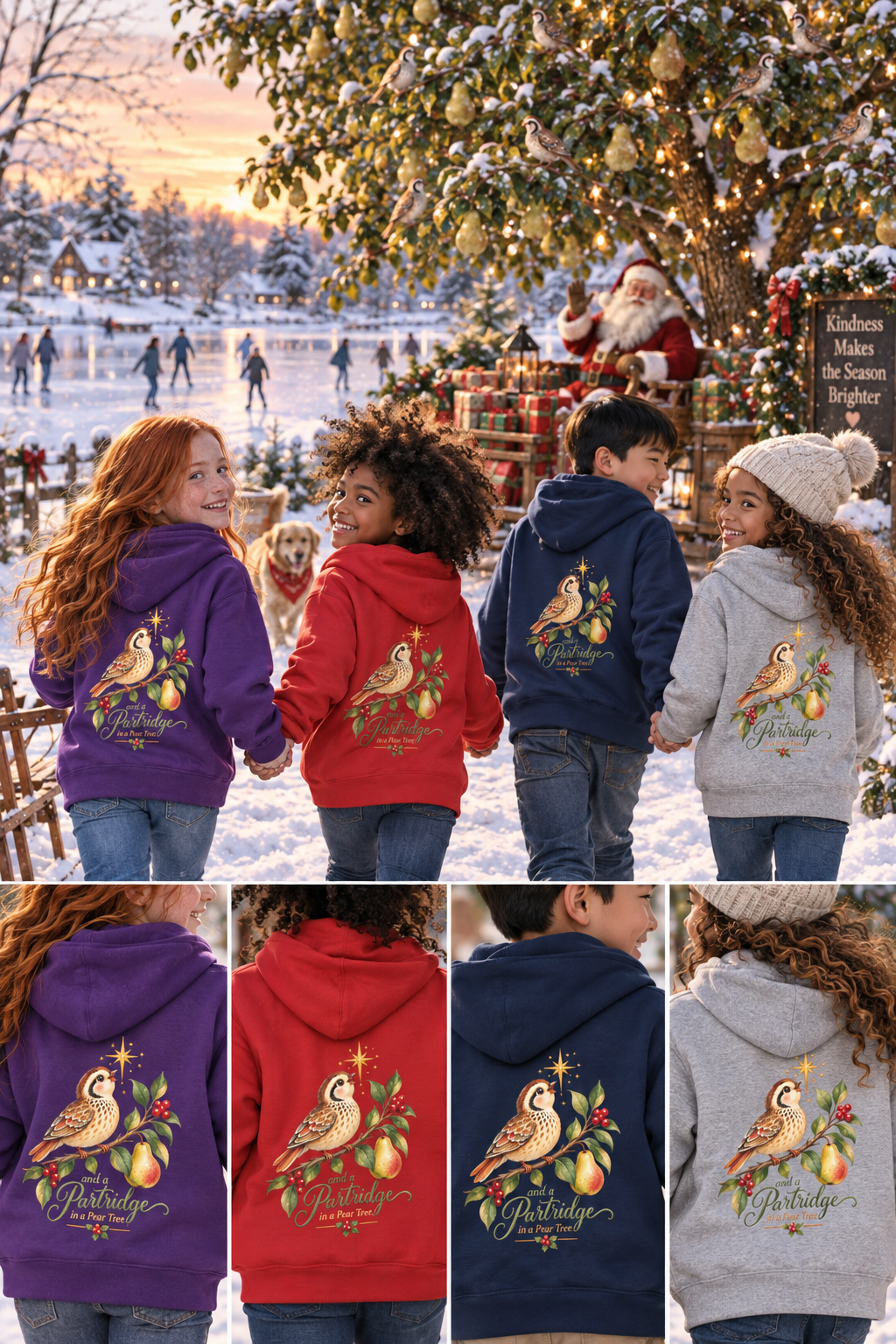 And a Partridge in a Pear Tree | Kids' Christmas Hoodie