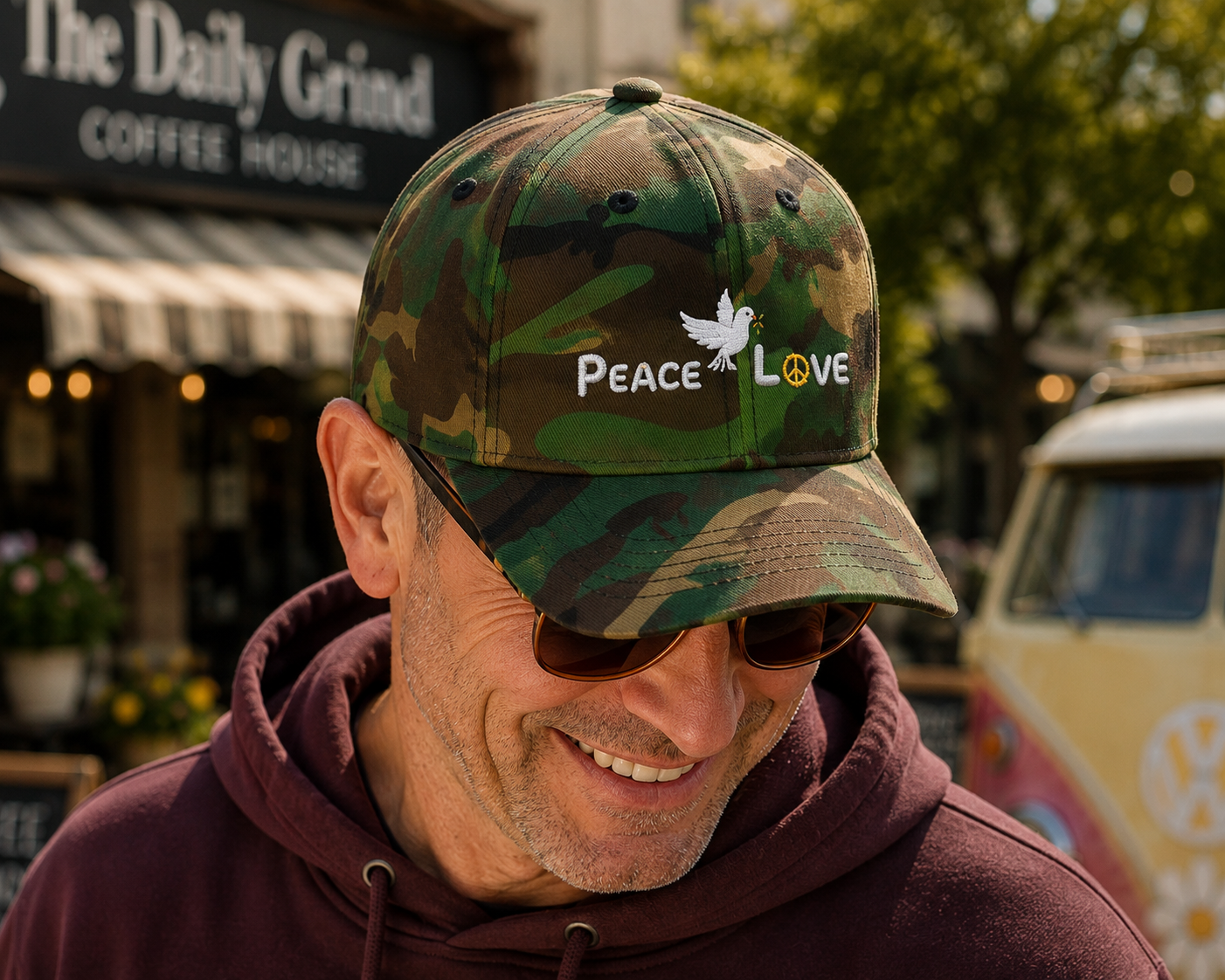 Peace and Love Embroidered Cap -- Unisex for Anyone