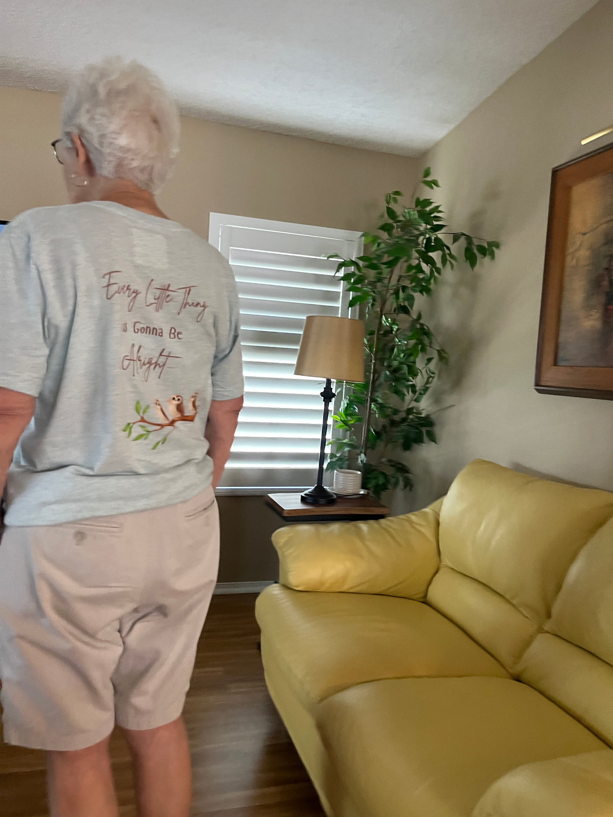 Peace and Love Comfort Tee "Every Little Thing Is Gonna Be Alright' 70's Retro -- For Her