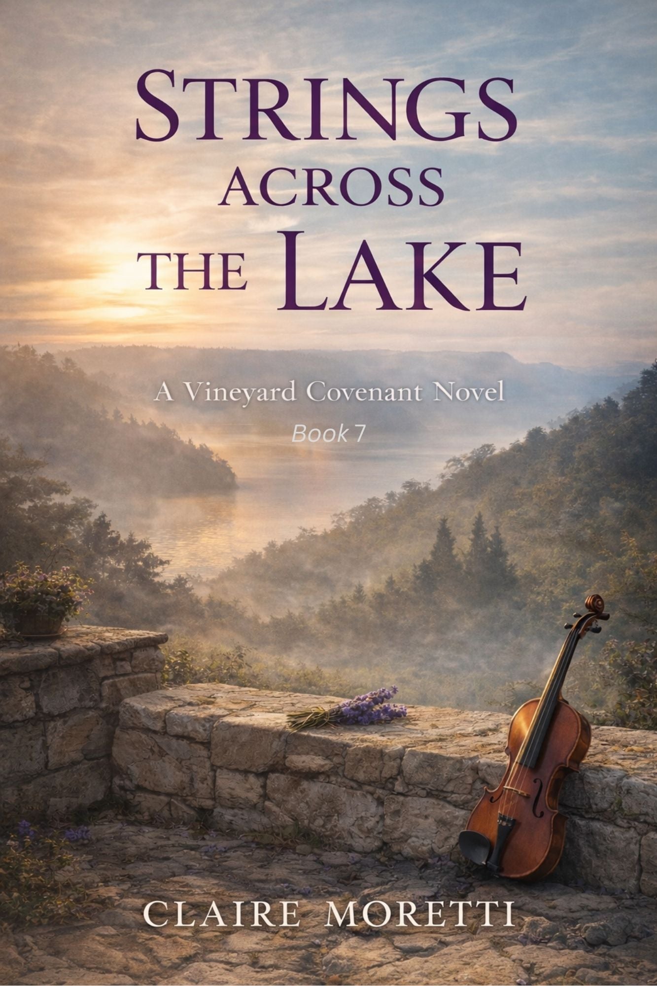 Strings Across the Lake book cover by Claire Moretti