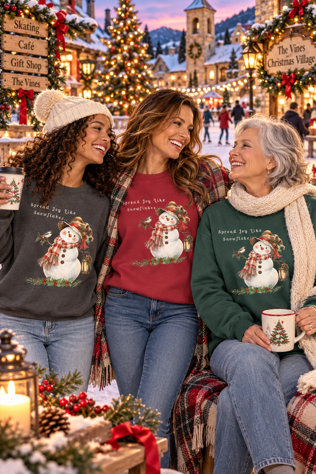 Spread Joy Like Snowflakes | Comfort Colors Snowman Sweatshirt