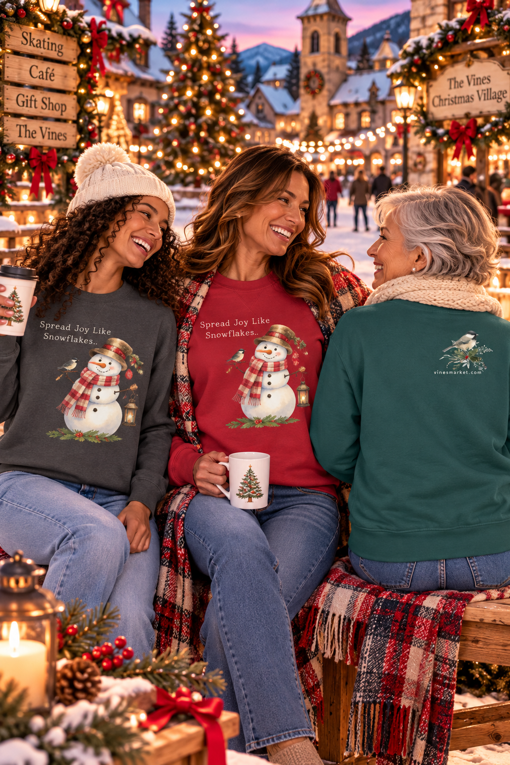 Spread Joy Like Snowflakes | Comfort Colors Snowman Sweatshirt