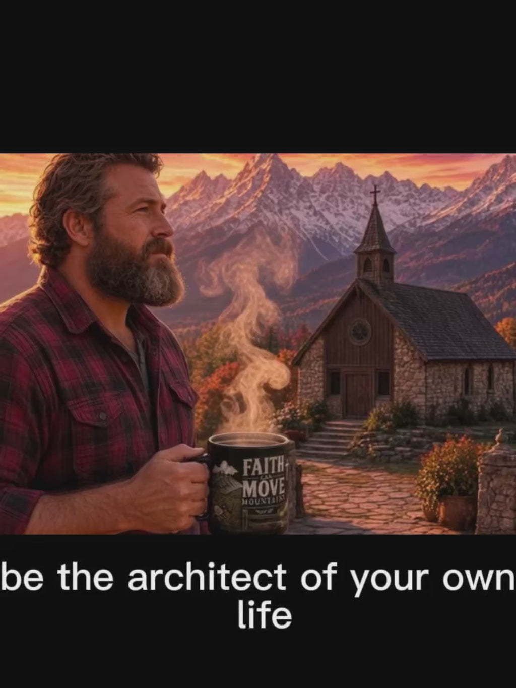 Faith Can Move Mountains | Black Ceramic Mug, 15oz
